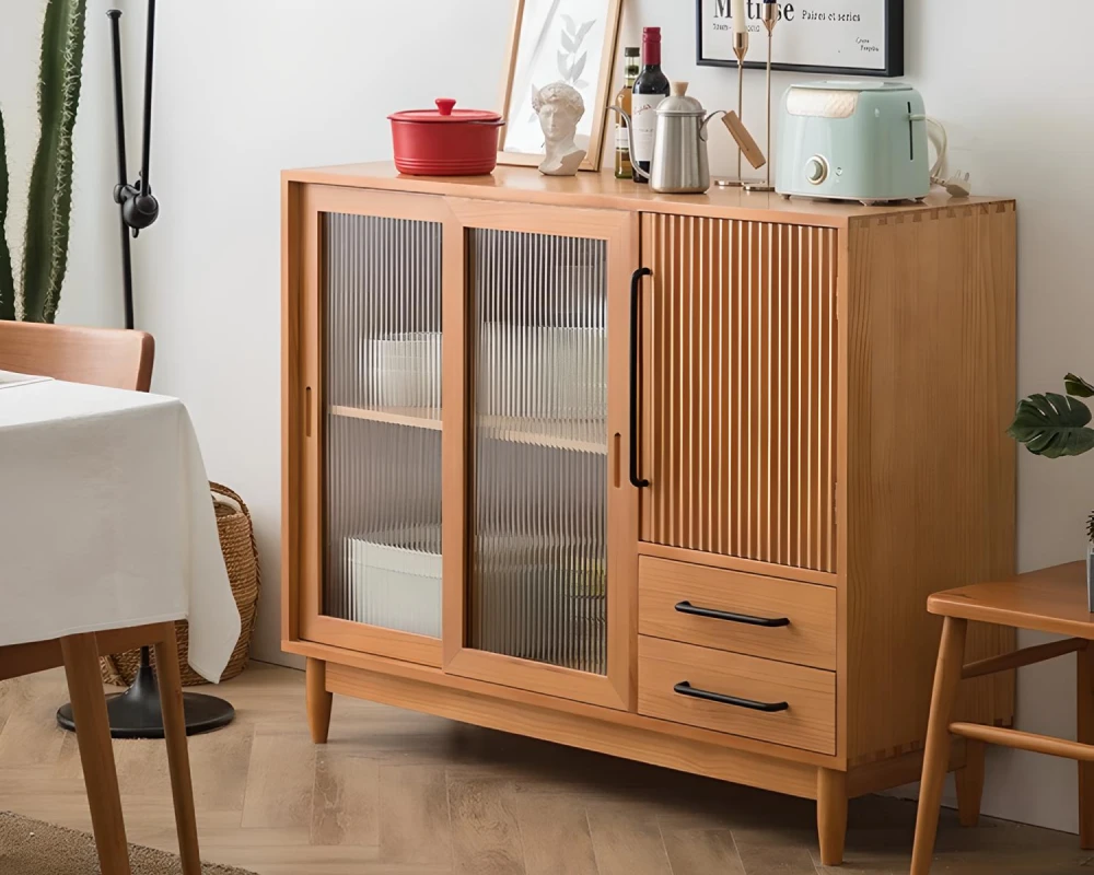 natural wood sideboard